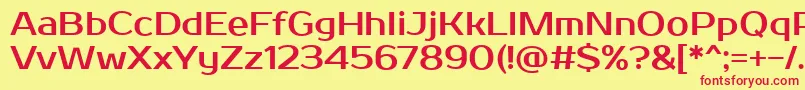 フォントProstoOne – 赤い文字の黄色い背景