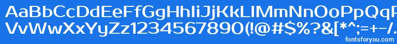 フォントProstoOne – 青い背景に白い文字