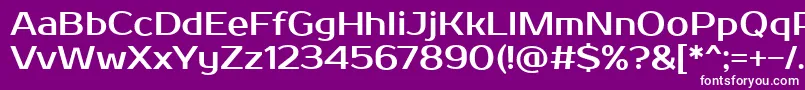 Czcionka ProstoOne – białe czcionki na fioletowym tle