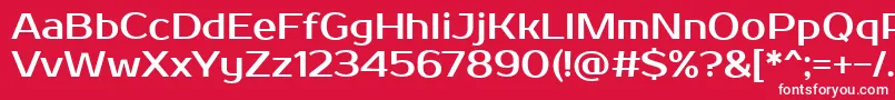 Czcionka ProstoOne – białe czcionki na czerwonym tle