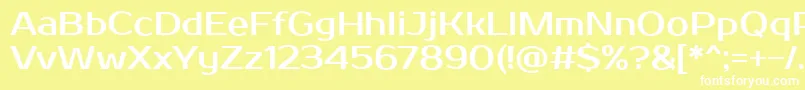 フォントProstoOne – 黄色い背景に白い文字