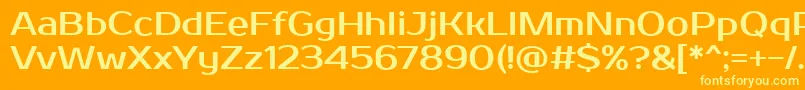 ProstoOne-fontti – keltaiset fontit oranssilla taustalla