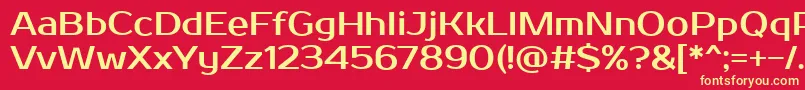 ProstoOne-Schriftart – Gelbe Schriften auf rotem Hintergrund