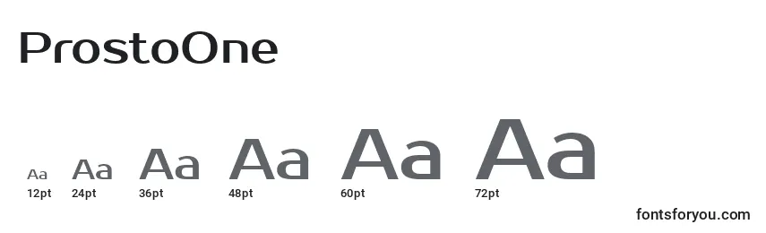 Размеры шрифта ProstoOne