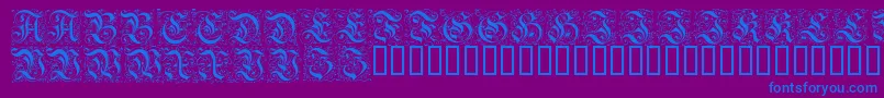 フォントFeinsliebchenBarock – 紫色の背景に青い文字