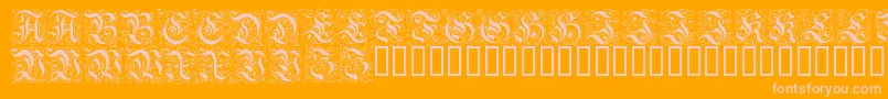 FeinsliebchenBarock-Schriftart – Rosa Schriften auf orangefarbenem Hintergrund
