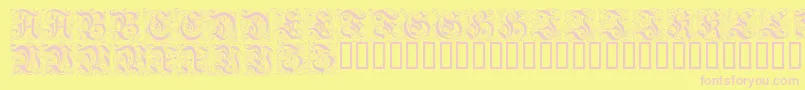 FeinsliebchenBarock Font – Pink Fonts on Yellow Background