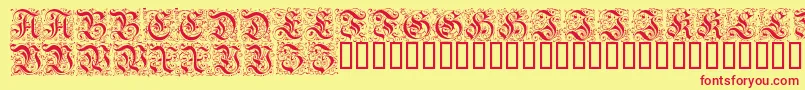 FeinsliebchenBarock-Schriftart – Rote Schriften auf gelbem Hintergrund