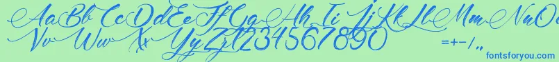 MadameCosmetics Font – Blue Fonts on Green Background
