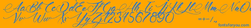 MadameCosmetics Font – Blue Fonts on Orange Background