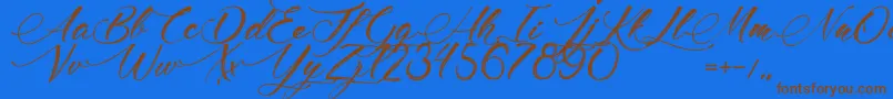 MadameCosmetics Font – Brown Fonts on Blue Background