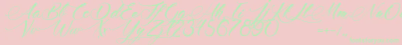 MadameCosmetics Font – Green Fonts on Pink Background