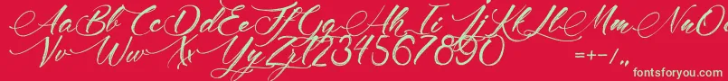 MadameCosmetics Font – Green Fonts on Red Background