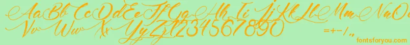 MadameCosmetics Font – Orange Fonts on Green Background