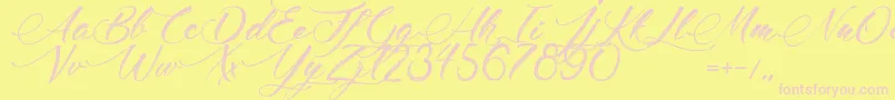 MadameCosmetics Font – Pink Fonts on Yellow Background