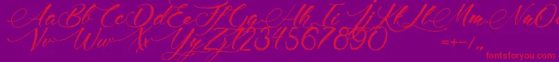 MadameCosmetics-Schriftart – Rote Schriften auf violettem Hintergrund