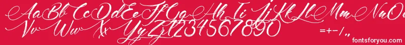 MadameCosmetics-Schriftart – Weiße Schriften auf rotem Hintergrund