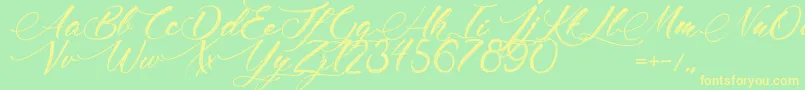 MadameCosmetics Font – Yellow Fonts on Green Background