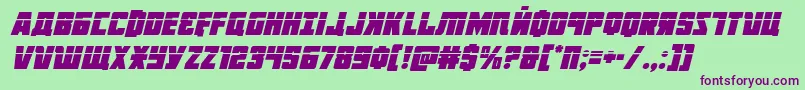 Octoberguardlaserital Font – Purple Fonts on Green Background