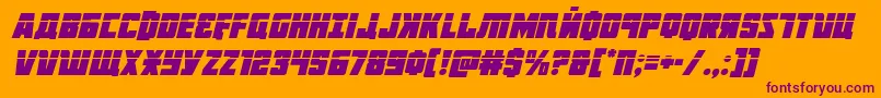 Octoberguardlaserital Font – Purple Fonts on Orange Background