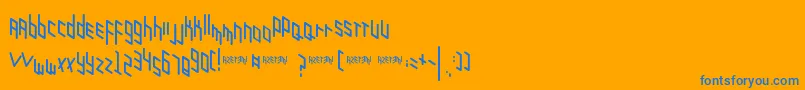 Zigzagzug Font – Blue Fonts on Orange Background