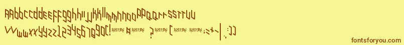 Шрифт Zigzagzug – коричневые шрифты на жёлтом фоне