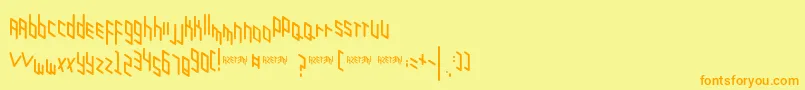 Zigzagzug Font – Orange Fonts on Yellow Background