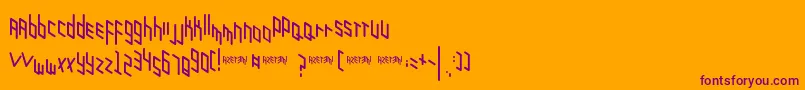 Zigzagzug-fontti – violetit fontit oranssilla taustalla