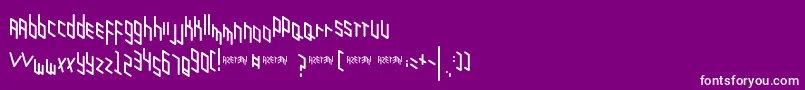 Zigzagzug-Schriftart – Weiße Schriften auf violettem Hintergrund