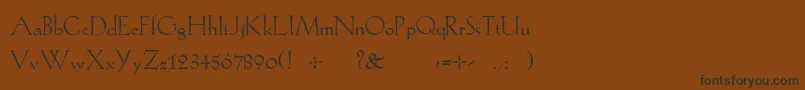 フォントKochroman – 黒い文字が茶色の背景にあります