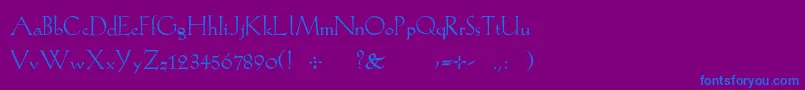 Kochroman Font – Blue Fonts on Purple Background