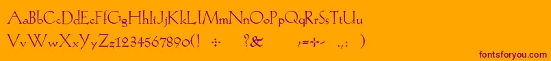 Kochroman Font – Purple Fonts on Orange Background