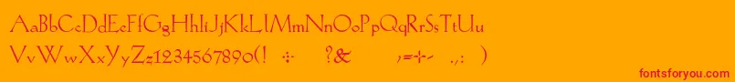 フォントKochroman – オレンジの背景に赤い文字