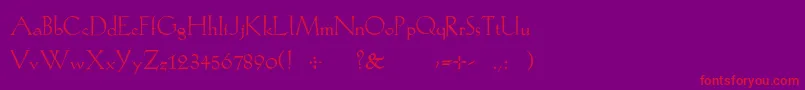 Kochroman Font – Red Fonts on Purple Background