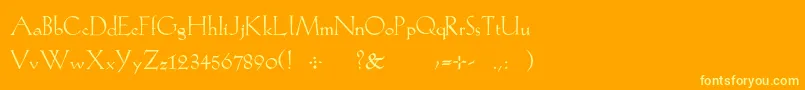 Kochroman Font – Yellow Fonts on Orange Background