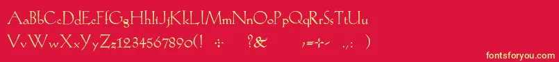 Kochroman Font – Yellow Fonts on Red Background