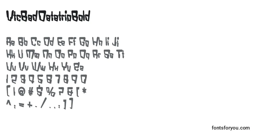 Schriftart VtcBadDatatripBold – Alphabet, Zahlen, spezielle Symbole