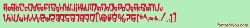 VtcBadDatatripBold Font – Red Fonts on Green Background