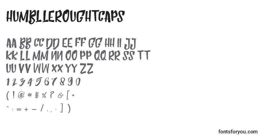 A fonte HumblleRoughtCaps (53525) – alfabeto, números, caracteres especiais