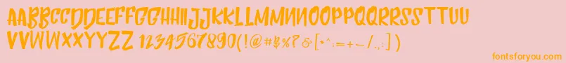 HumblleRoughtCaps Font – Orange Fonts on Pink Background