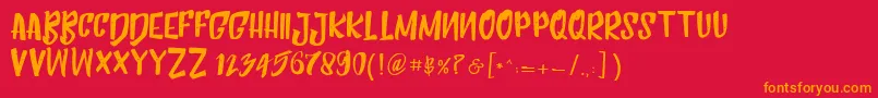 HumblleRoughtCaps Font – Orange Fonts on Red Background