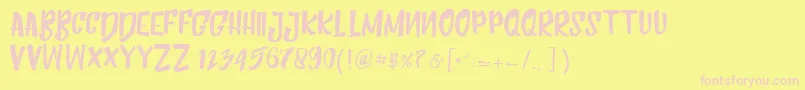 HumblleRoughtCaps Font – Pink Fonts on Yellow Background