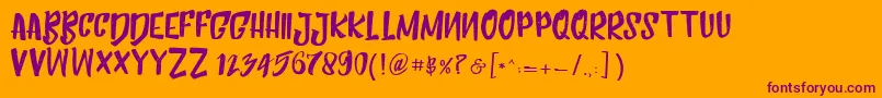 HumblleRoughtCaps Font – Purple Fonts on Orange Background