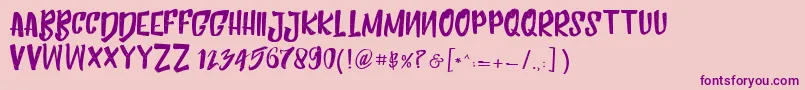 HumblleRoughtCaps Font – Purple Fonts on Pink Background