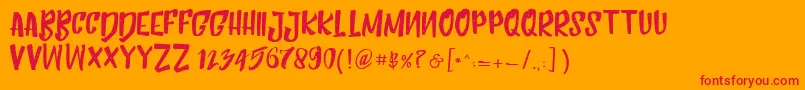 HumblleRoughtCaps Font – Red Fonts on Orange Background