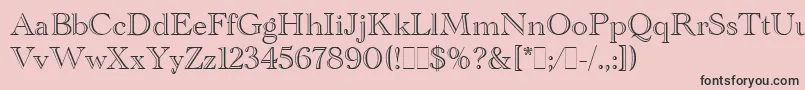 AcademyEngravedLetPlain.1.0 Font – Black Fonts on Pink Background