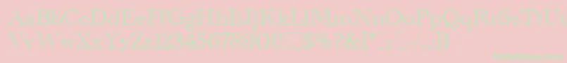 AcademyEngravedLetPlain.1.0 Font – Green Fonts on Pink Background