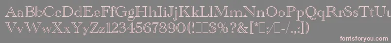 AcademyEngravedLetPlain.1.0 Font – Pink Fonts on Gray Background