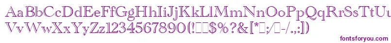 AcademyEngravedLetPlain.1.0 Font – Purple Fonts on White Background