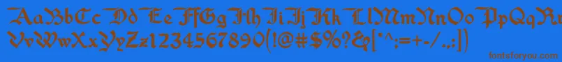 Washingtontext ffy Font – Brown Fonts on Blue Background